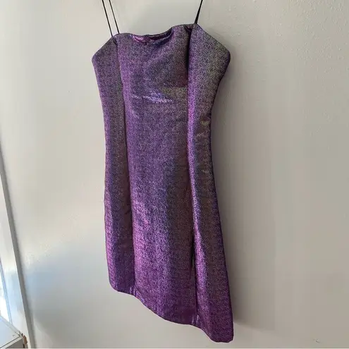 Likely Hayley Iridescent Purple Multicolor Metallic Sleeveless Mini Dress 6 NWOT