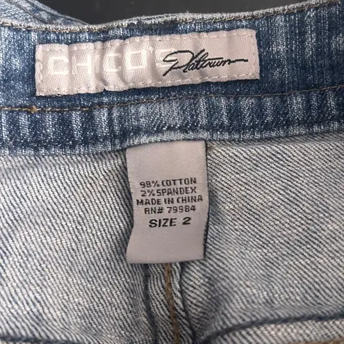 Chico's Straight Leg Jeans Blue 12 Or 2