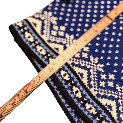 L.L.Bean Women’s Blue Cream Fair Isle Knit Cottagecore Ski Sweater Small in EUC