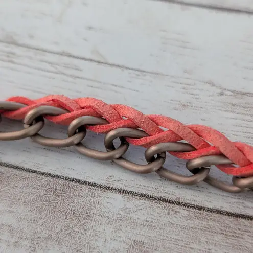 Coral Tone & Dark Brass Tone Bracelet