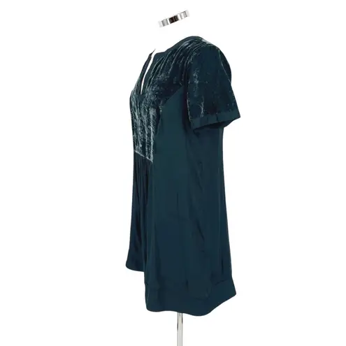 Maeve Anthropologie Ingrid Swing Tunic Velvet Dress Teal Size Medium