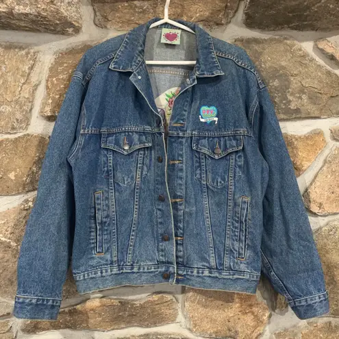 Brighton Y2K Blue Embroidered Patch Heart Denim  Jacket