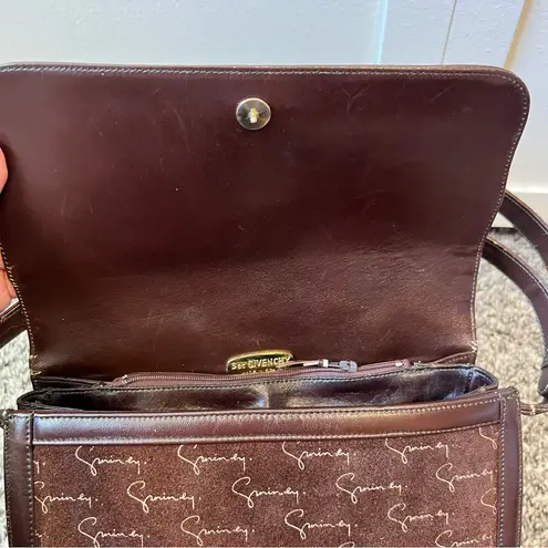 Givenchy Vintage 1970s Rare‎ Bordeaux Script Shoulder Bag Purse Made In Spain