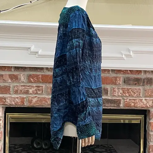 BKE blue multipatterned button down long sleeve top / L / Excellent condition - Image 5