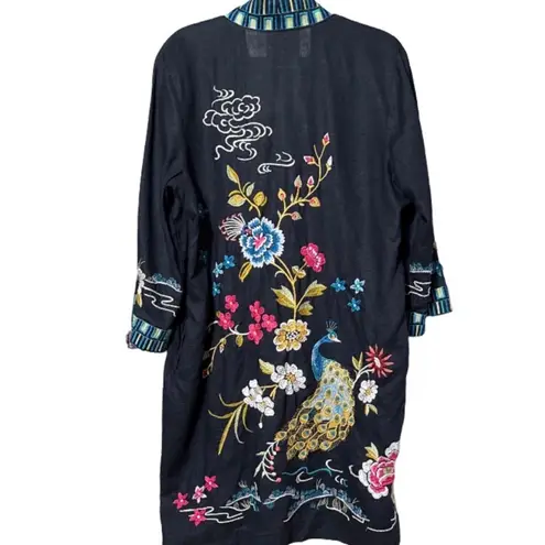 Johnny Was extremely heavily embroidered CELINA LINEN KIMONO COAT NWT RARE
