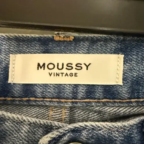 Moussy Vintage Distressed Frayed Hem Skinny Jeans Size 25 Blue