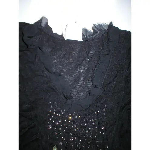 New Womens NWT Designer PF Paola Frani Top Sweater 8 Black Italy 44 Cashmere Sil