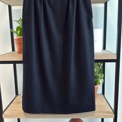 Pendleton 100% Virgin Wool Midi Black Career Pencil Skirt, 8