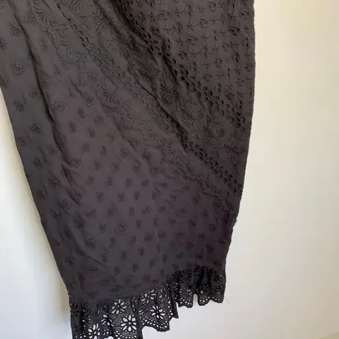 Ulla Johnson Gwyneth Eyelet Embroidered One Shoulder Puff Sleeve Tie Bow Dress