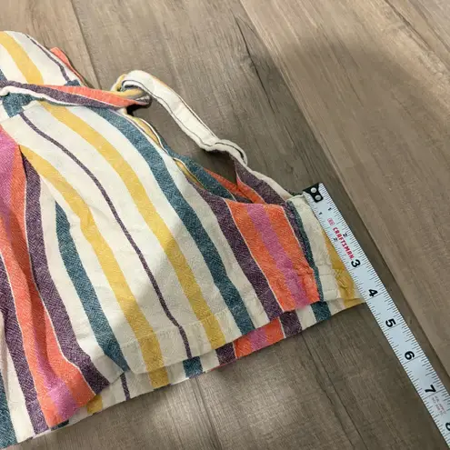 BP . Belted linen Pleated Paperbag Shorts Flowy High Waisted Multicolor small