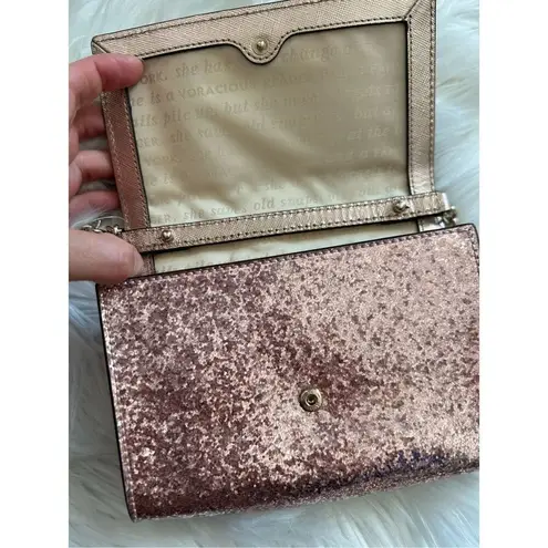 Kate Spade  NEW YORK pale pink GLITTER crossbody bag retails for $350