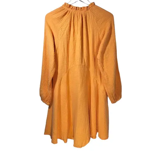 Magaschoni x Anthropologie Organic Gauzy Cotton Mini Dress in Turmeric