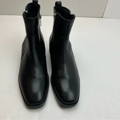 Aquatalia Colbie Weatherproof Bootie Zippers Black Leather Womens 9M 9 Medium