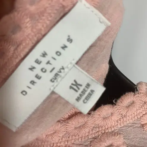 New Directions Curvy 3/4 Sleeve Embroidered Tunic Size 1X