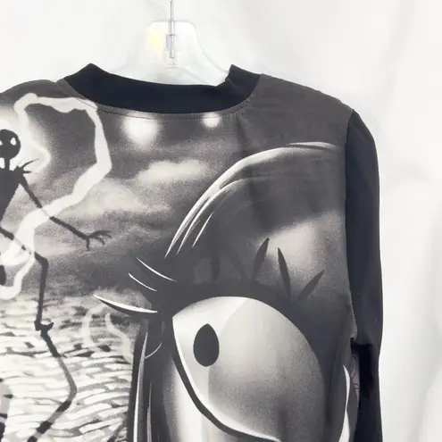 Nightmare Before Christmas Bomber Jacket Medium Halloween Zip Up Black 1676