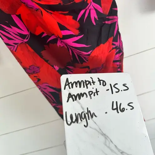 Veronica Beard Women’s 2 Alvaro Red Floral Assymetrical Dress Flawed