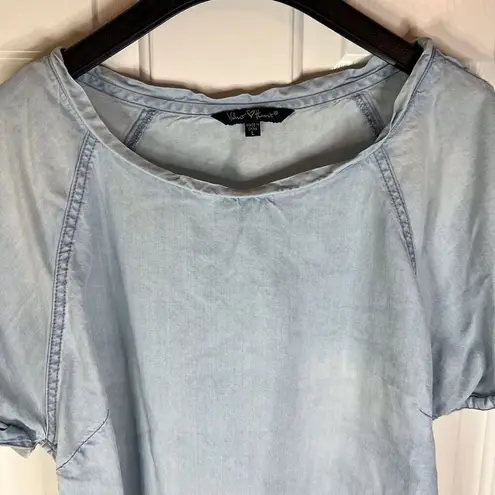 Velvet Heart Womens High Low Chambray Soft Distressed Top Size Large Boho