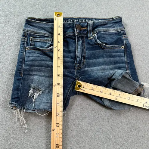 American Eagle  Denim Cutoff Jean Shorts 00 Short Womens Kick Boot Medium Faded