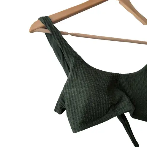 BECCA by Rebecca virtue BECCA Rebecca Virtue Harley Rib Green Strappy Scoop Bikini Top M