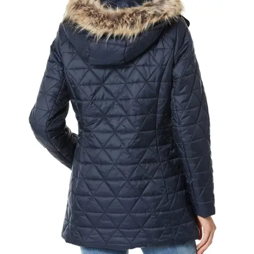 Marc New York by Andrew Marc Chevron Quilted Down Jacket w/ Removable Hood SMALL