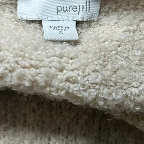 Pure Jill Wool Blend Boucle Knit Sweater Beige Textured Crewneck Pullover Small