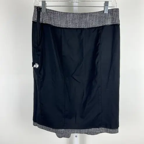 White House | Black Market  Tweed Pencil Skirt Size 6 Black & Gray Corpcore
