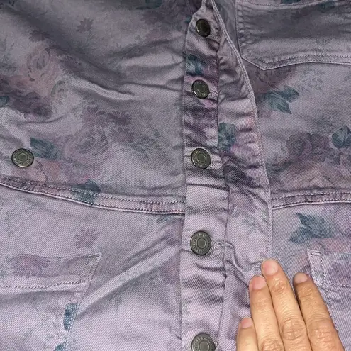 Lucky Brand  x Laura Ashley Floral Sleeveless Coverall Short Denim Romper Small