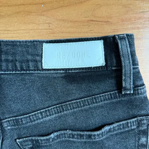 RE/DONE High Rise Ankle Crop Jeans in Faded Coal Size 26