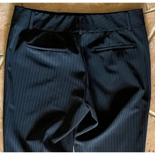 Tahari womens black striped solid midnrise bootcut dress pants trouser slacks 2