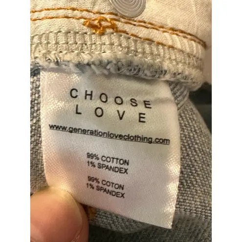 Generation Love Janet Rhinestone Jeans Womens Size 24 Light Wash High Rise