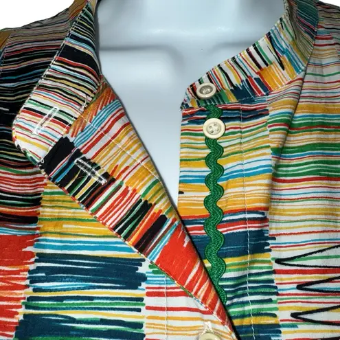 Piazza Sempione PIAZZA SEMPIONE Made in Italy Multicolor Striped Blouse EUC Italy 44