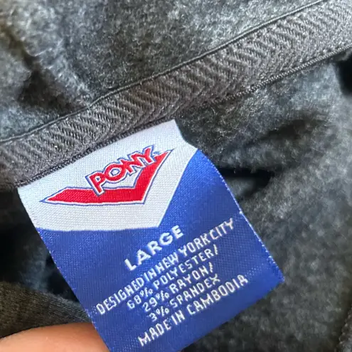 Pony Gray Lightweight Hoodie Pullover Sweatshirt Size Large