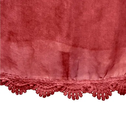 Silk Bohemian Sheer Top Made in Italy Lace Trim Romantic Bell Sleeves Large Pink