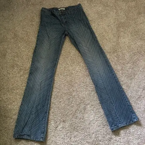 Jill Stuart flare chevron stripe denim cotton jeans 90s, 100% cotton, size 4