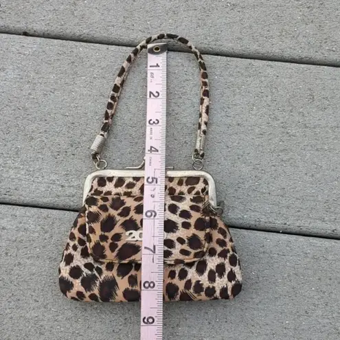 Mine Y2K Animal Print Mini Bag with Kiss Lock Closure Brown