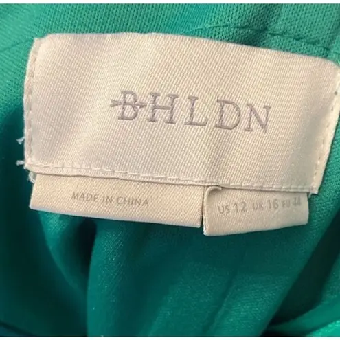 BHLDN Women's Green Sleeveless V-Neck Gown Size 12 Formal Floor-Length Dress