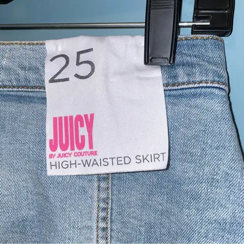 Juicy Couture Juicy by  Tattoo Patch Denim Skirt in Cabana Wash Size 25