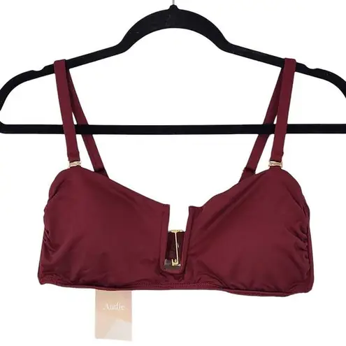 Oxblood Bikini Top Wine Swim Top NWT Medium Burgundy Andie Swim Top