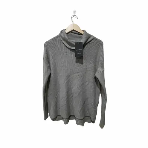 Devotion by Cyrus Cowlneck Ribbed Tunic Putty Grey Sweater Size XS Gray