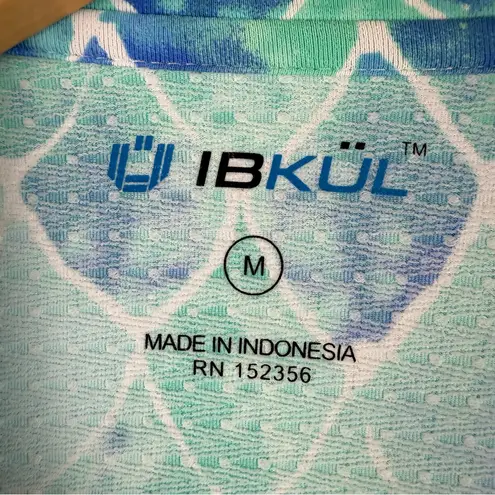 IBKUL Cooling Mermaid Scale Patterned 3/4 Sleeve Golf Active Mini Dress Size M Blue Size M