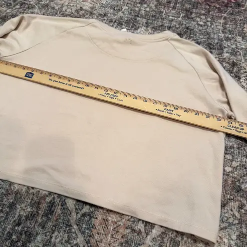 Varley Cropped Crewneck Sweatshirt w/ Tie Cuff Sleeves Neutral Osprey