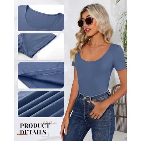 Riyiper 3 Pcs Women’s Scoop Neck Fitted Tops (XX