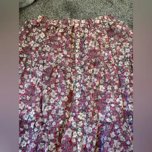 MELLODAY  Floral Midi Skirt