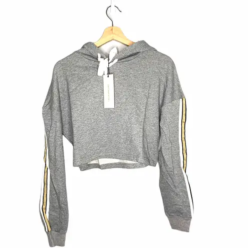 Dance & Marvel Crop Top Gray Hoodie Sweatshirt NEW L