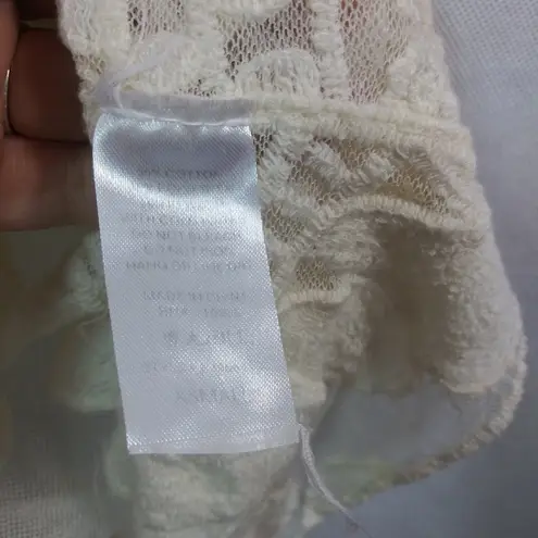 En Crême EN CREME Beige Sunflower Lace Sheer Mesh Festival Kaftan Coverup Size XS