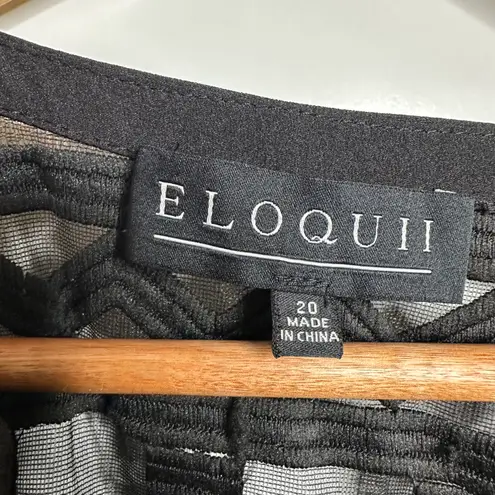 Eloquii Black Embroidered Fit & Flare Dress Size 20