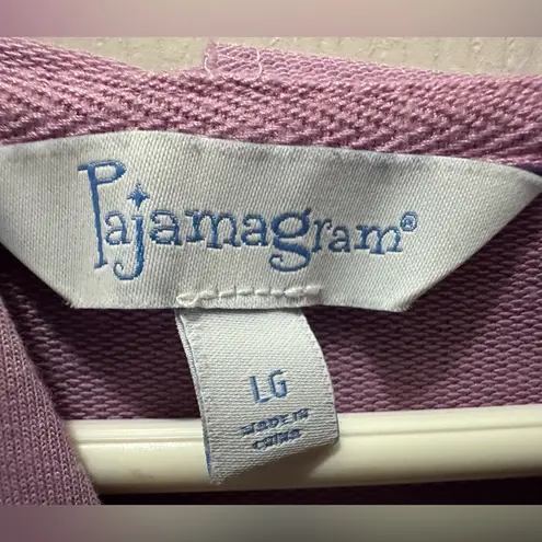 PAJAMAGRAM Lavender zip up hooded night shirt size Large Purple - Image 3