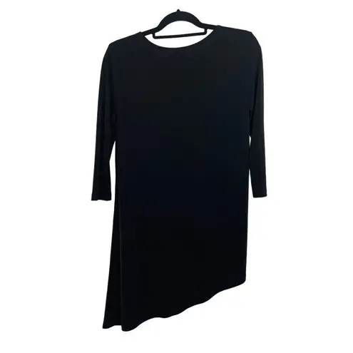 Clara Sun Woo Black Stretch Asymmetrical Tunic Top Size S