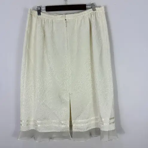 Plaza South Skirt Women 16WP Ivory Embroidered Sheer Overlay Romantic Modest Vtg Size 16P
