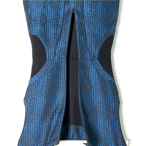 Reiss Kori Textured Fit and Flare Blue Black Dress Size 4